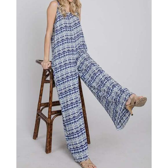 Tie dye wide leg cami jumpsuit - Picture 3 of 5